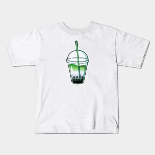 Aromantic Flag Bubble Tea Kids T-Shirt